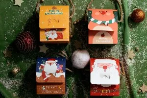 Boîte de Noël - sac cadeau avec poignée 100 x 90 x 125 mm - 25 pcs-7