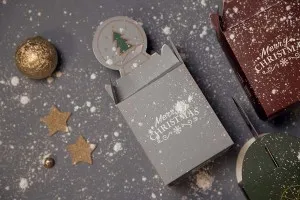 Boîte cadeau de Noël en papier 85 x 85 x 100 mm dans différents motifs - 25 pcs-9