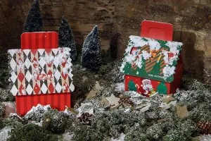 Boîte cadeau de Noël avec poignée 120 x 100 x 140 mm - 25 pcs-7