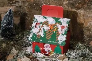 Boîte cadeau de Noël avec poignée 120 x 100 x 140 mm - 25 pcs-8