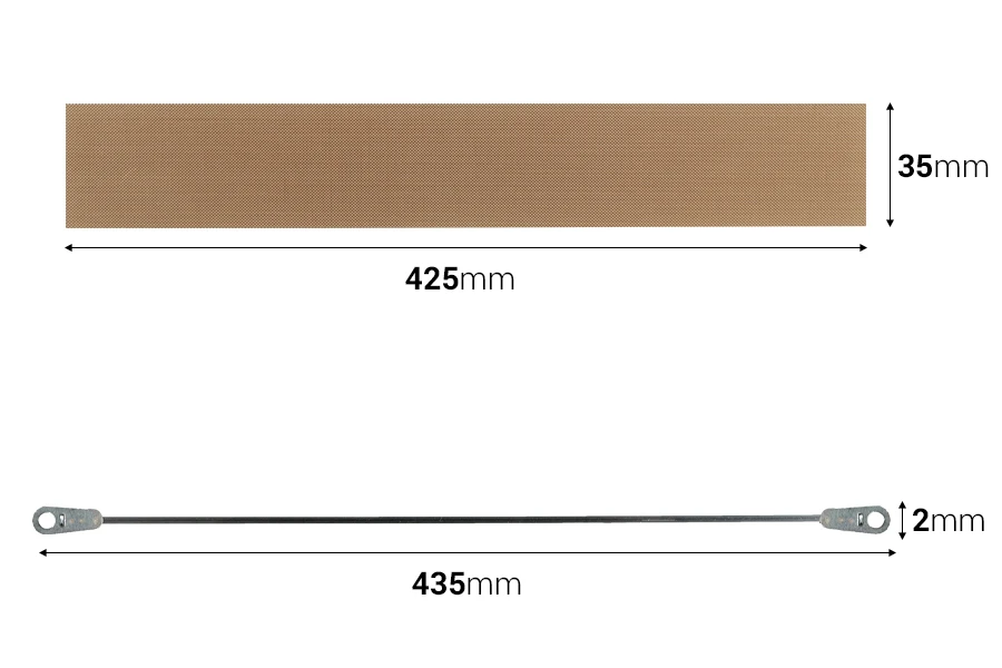 Ανταλλακτικό πανί 425x35 mm και σύρμα 435x2 mm για θερμοκολλητικό χειρός