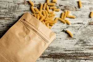 Aluminiumbeutel vom Typ Doy Pack mit Ventil, Außenfutter aus Kraftpapier, Heißsiegelverschluss, Öffnung mit Sicherheitsband und Verwendung eines Reißverschlusses, ideal für Kaffeepulver 130x70x200mm - 50 Stk-4