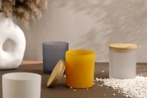 Βάζο γυάλινο 100x90 mm (χωρίς καπάκι) σε διάφορα χρώματα