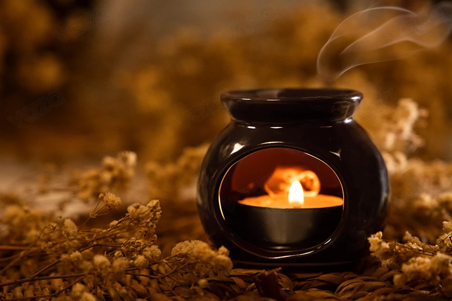 Κεραμικός αρωματιστής για wax melts και έλαια σε διάφορα χρώματα-εικόνα_σύνθεση