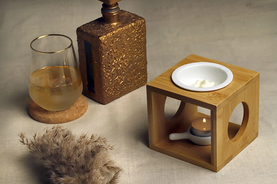 Ξύλινος αρωματιστής για wax melts και έλαια-εικόνα_σύνθεση