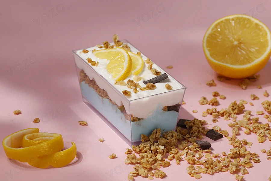 Cup (bowl) 140 ml in rectangular shape for sweets - 25 pcs-image_group