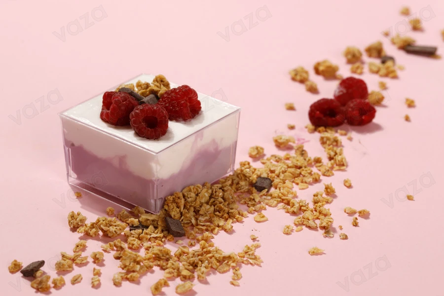 Cup (bowl) 150 ml in square shape for sweets - 25 pcs-photo_groupe