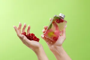 Bottle plastic (PET) 300 ml in clear color with cap for milk, juice, beverages - 6 pcs-3