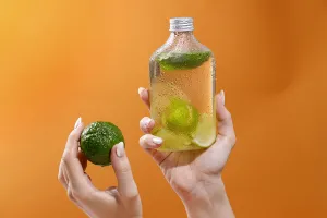 Bottle plastic (PET) 350 ml in clear color with cap for milk, juice, beverages - 6 pcs-3