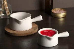 Pot en céramique de 140 ml avec bec et poignée pour cire de massage-3