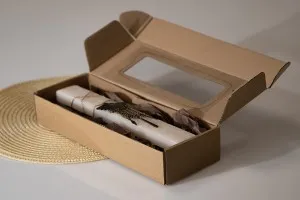 Boîte d'emballage 280 x 100 x 50 mm boîte en papier kraft avec fenêtre - 20 pcs-5