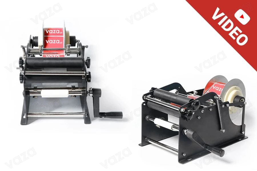 Handmaschine zum Anbringen eines Etiketts an zylindrischen Behältern Handmaschine zum Anbringen eines Etiketts an zylindrischen Behältern-produktbild
