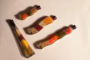 Glasflasche mit verschiedenen Früchten für die Dekoration der Küche -600 ml-7