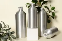 Flacone in alluminio da 1000 ml per la conservazione di essenze, profumi e soluzioni alcoliche con tappo a vite e coperchio in alluminio