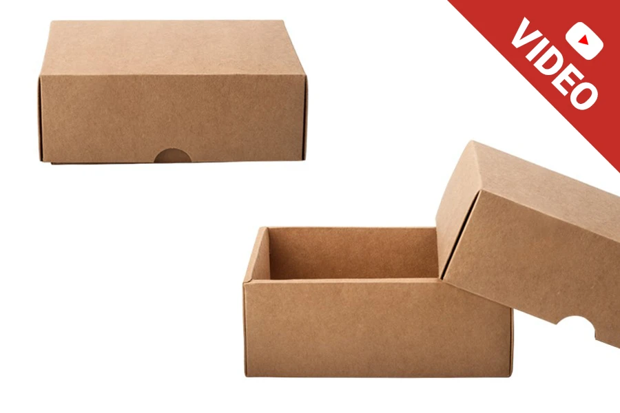 Boîte d'emballage en papier kraft sans fenêtre 170 x 130 x 60 mm - 20 pcs Boîte d'emballage en papier kraft sans fenêtre 170 x 130 x 60 mm - 20 pcs