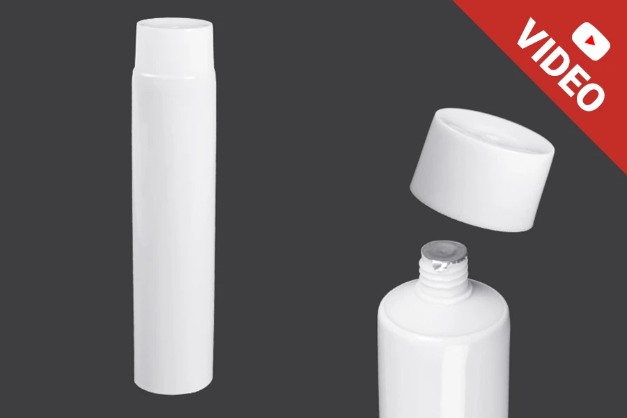 Tube en plastique de 100 ml avec revêtement intérieur en aluminium et bouchon à vis - 12 pcs