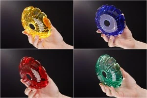 Glass plate with a center hole (26 mm) for candlesticks and chandeliers in a variety of colors-5