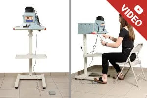 Heißsiegelgerät (vertikal) mit Elektromagnetverschluss, Automatikbetrieb und Fußschalter (für Beutel und Doy Packs) - Siegellänge 47 cm, Siegelbreite 10mm