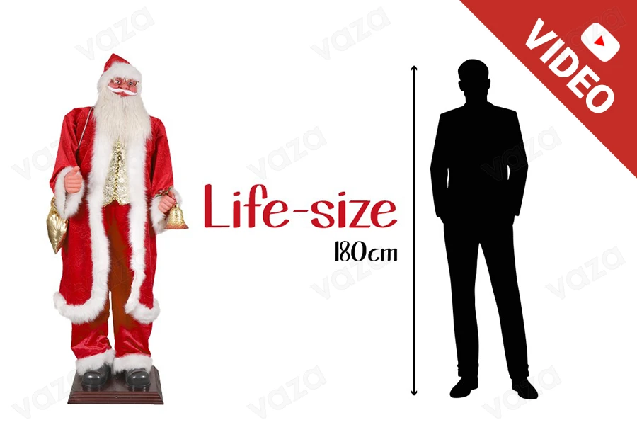 Babagjyshi dekorativ, kërcimtar me lëvizje dhe muzikë - lartësia 180 cm Babagjyshi dekorativ, kërcimtar me lëvizje dhe muzikë - lartësia 180 cm-imazh_produkt