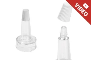 Bouchon en plastique transparent avec embout en silicone - 12 pcs-1