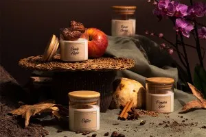 Bougie de soja aromatique à la citrouille et aux épices avec mèche coton (110gr)-2