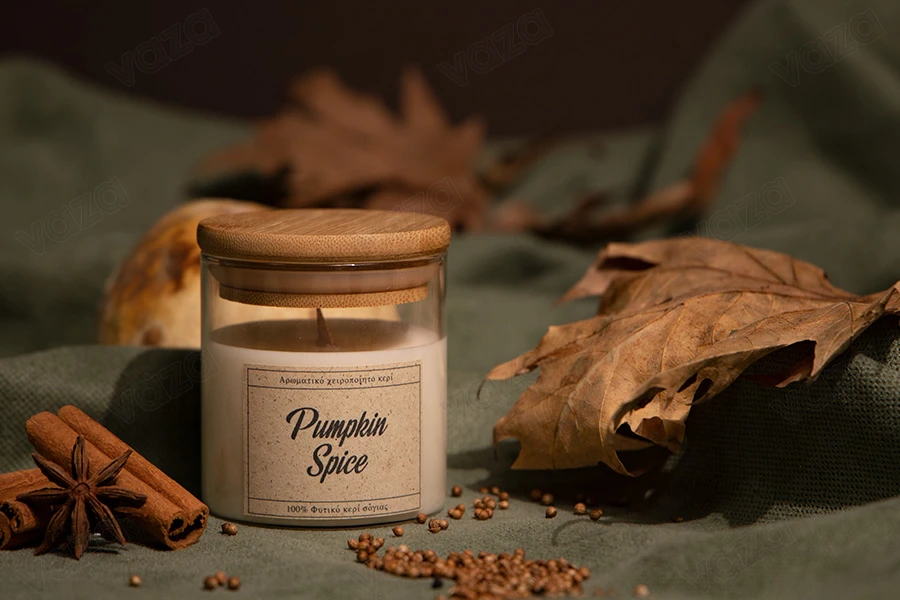 Pumpkin Spice Αρωματικό κερί σόγιας με βαμβακερό φυτίλι (110gr)-