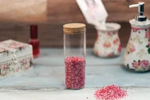 360ml glass candle jar with cork lid-6