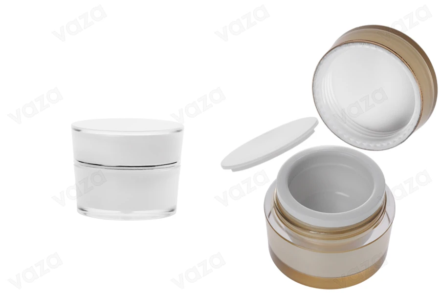 5ml luxury round acrylic cream jar with inner seal in cap and a plastic cover on the jar – available in a package with 10 pcs-image_group