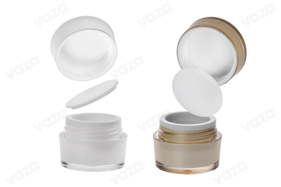 5ml luxury round acrylic cream jar with inner seal in cap and a plastic cover on the jar – available in a package with 10 pcs-image_group