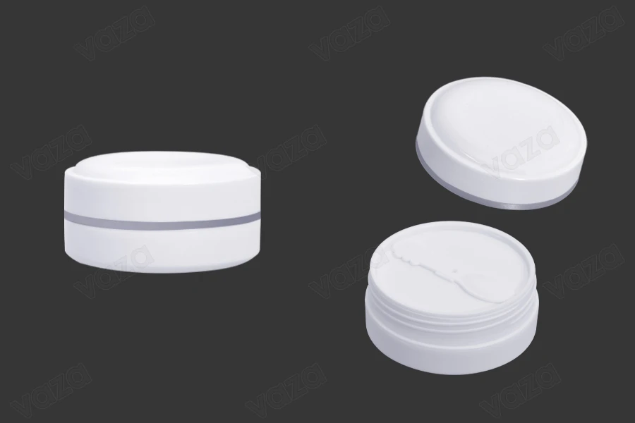 Βάζο 100 ml πλαστικό (PP) σε λευκό χρώμα με καπάκι, κουταλάκι και πλαστικό παρέμβυσμα - 12 τμχ-εικόνα_διαστάσεις