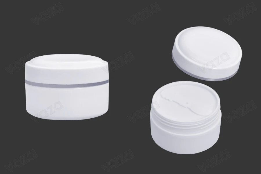 Kavanoz plastik (PP) 150 ml me ngjyrë të bardhë me kapak, lugë dhe tapë plastike - 12 copë Kavanoz plastik (PP) 150 ml me ngjyrë të bardhë me kapak, lugë dhe tapë plastike - 12 copë-imazh_dimensione