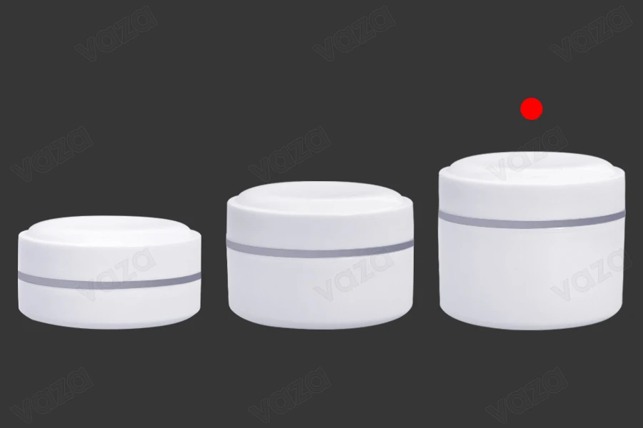 Kavanoz plastik (PP) 200 ml me ngjyrë të bardhë me kapak, lugë dhe tapë plastike - 12 copë Kavanoz plastik (PP) 200 ml me ngjyrë të bardhë me kapak, lugë dhe tapë plastike - 12 copë-imazh_grup