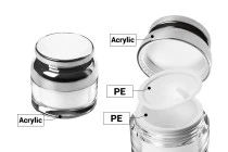 Βαζάκι για κρέμα 50 ml ακρυλικό με καπάκι και πλαστικό παρέμβυσμα