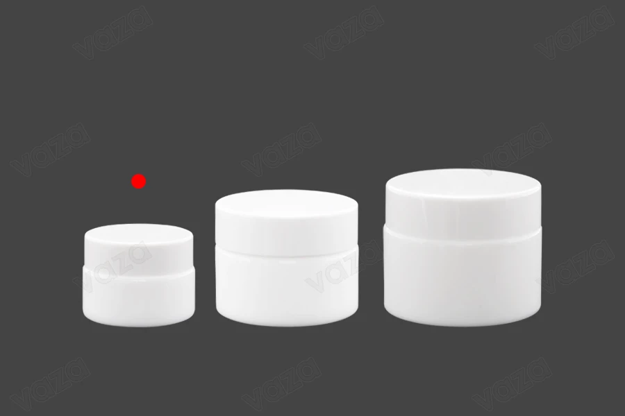 Glastiegel 30ml weiß mit Deckel, liner und Abdichtscheibe-bildgruppe