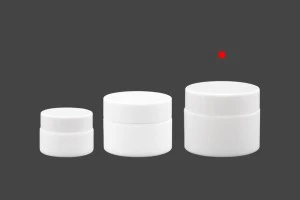 Βάζο για κρέμα 50 ml γυάλινο, λευκό με καπάκι, liner και πλαστικό παρέμβυσμα-6