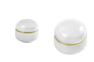 Bocal en verre de 30 ml blanc avec joint intérieur sur le couvercle et plastique sur le bocal-1