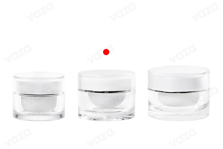 Βαζάκι πολυτελείας 10 ml στρογγυλό, ακρυλικό με εσωτερικό παρέμβυσμα στο καπάκι και πλαστικό στο βάζο - 12 τμχ Βαζάκι πολυτελείας 10 ml στρογγυλό, ακρυλικό με εσωτερικό παρέμβυσμα στο καπάκι και πλαστικό στο βάζο - 12 τμχ-εικόνα_σύνθεση