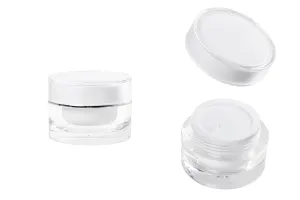 Petit pot rond de luxe de 30ml en acrylique avec joint intérieur sur le couvercle et plastique sur le pot - 12 pcs-1