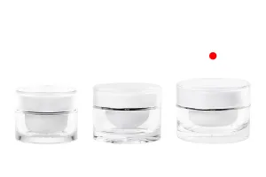 Petit pot rond de luxe de 30ml en acrylique avec joint intérieur sur le couvercle et plastique sur le pot - 12 pcs-4