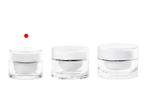 Petit pot rond de luxe de 5ml en acrylique avec joint intérieur sur le couvercle et plastique sur le pot - 12 pcs-5