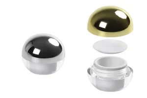 Petit pot rond de luxe de 5ml en acrylique avec joint intérieur sur le couvercle et plastique sur le pot - 12 pcs-1