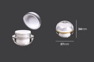 Petit pot rond de luxe de 5ml en acrylique avec joint intérieur sur le couvercle et plastique sur le pot - 12 pcs-2