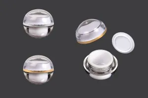 Petit pot rond de luxe de 5ml en acrylique avec joint intérieur sur le couvercle et plastique sur le pot - 12 pcs-1