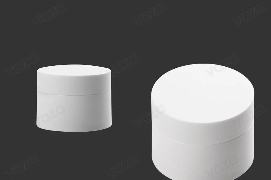 Pot en plastique de 15ml à double fond avec joint intérieur sur le couvercle et plastique sur le pot-photo_produit