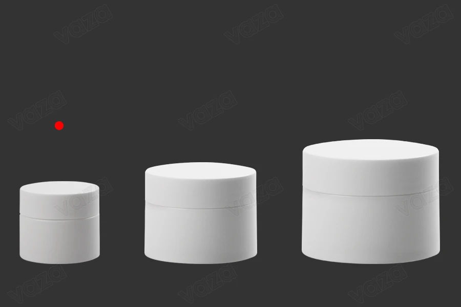 Pot en plastique de 15ml à double fond avec joint intérieur sur le couvercle et plastique sur le pot-photo_groupe