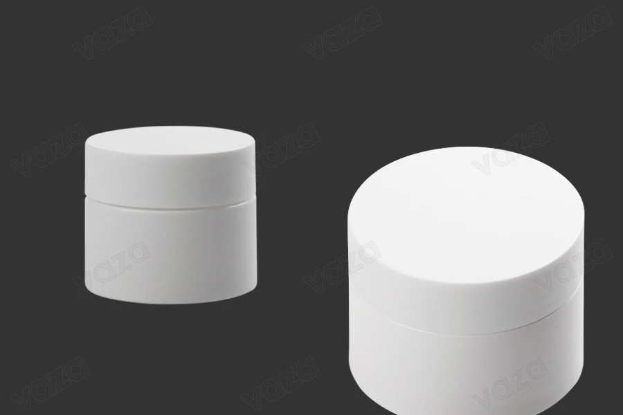 Pot en plastique de 30ml à double fond avec joint intérieur sur le couvercle et plastique sur le pot-photo_produit