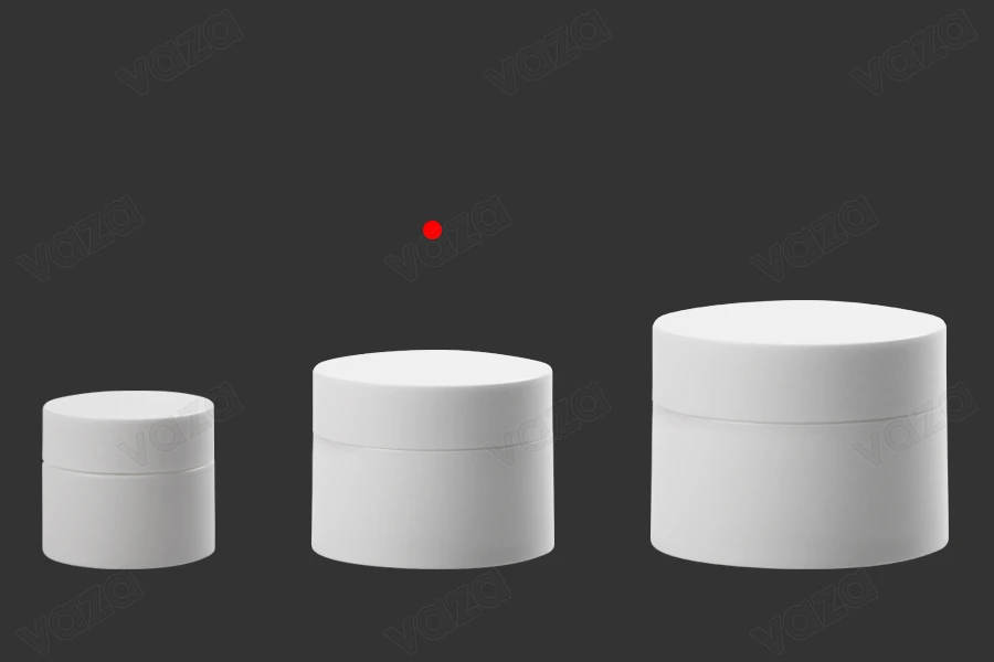 Pot en plastique de 30ml à double fond avec joint intérieur sur le couvercle et plastique sur le pot-photo_groupe
