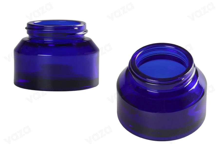 Βάζο 50 ml γυάλινο σε μπλε χρώμα - χωρίς καπάκι-εικόνα_προϊοντική