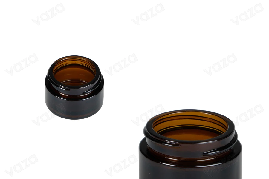 Βαζάκι γυάλινο καραμελέ 15 ml για κρέμα - χωρίς καπάκι-εικόνα_προϊοντική