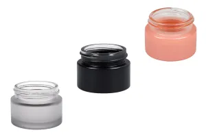 Glass jar for cream 15 ml in different colors - without cap-1